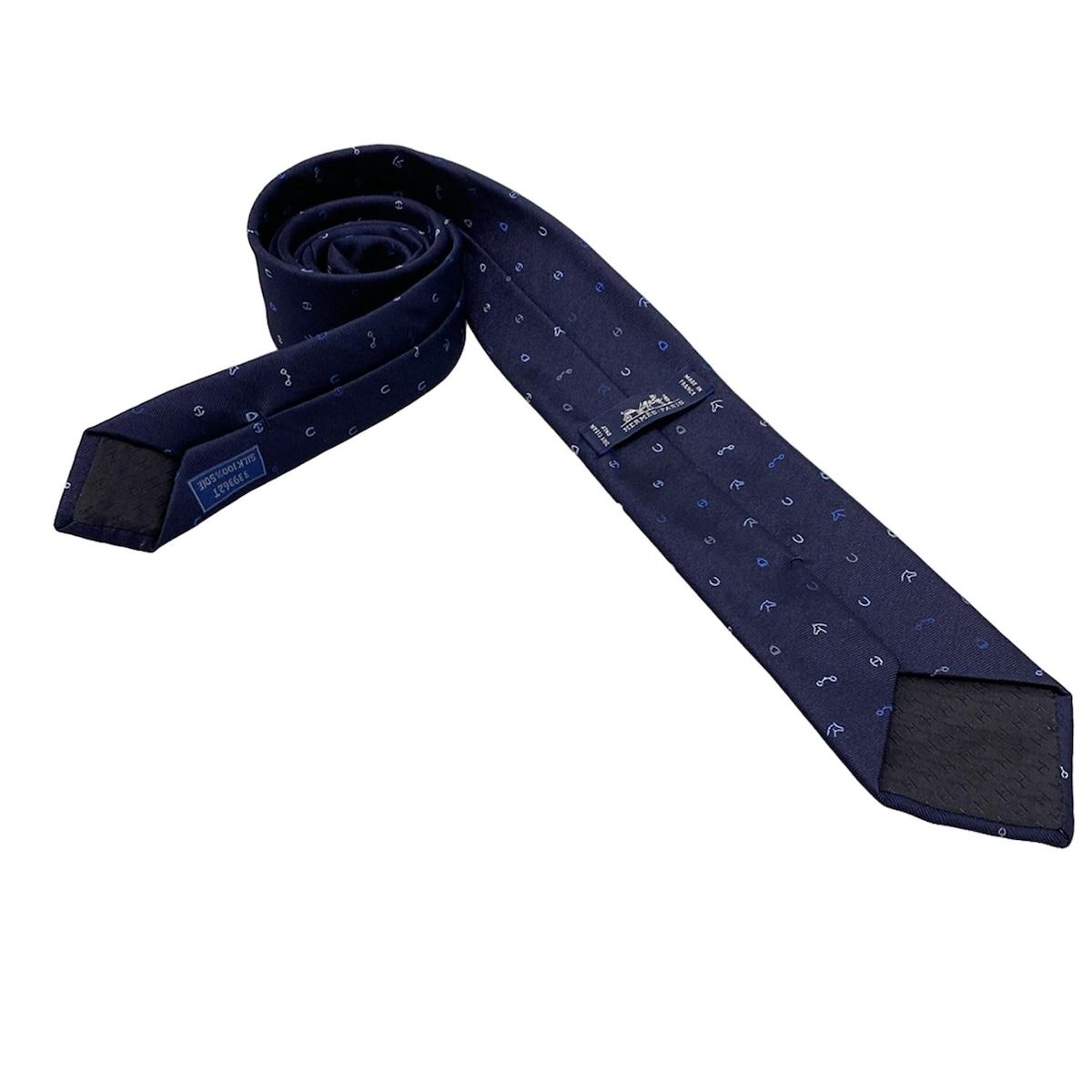 HERMES(エルメス) ネクタイ メンズ新品同様 - ダークネイビー