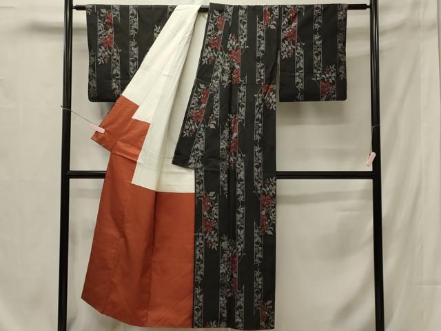 平和屋着物 本場大島紬 9マルキ 草花間道 正絹 逸品 DAAK8657az(大島紬