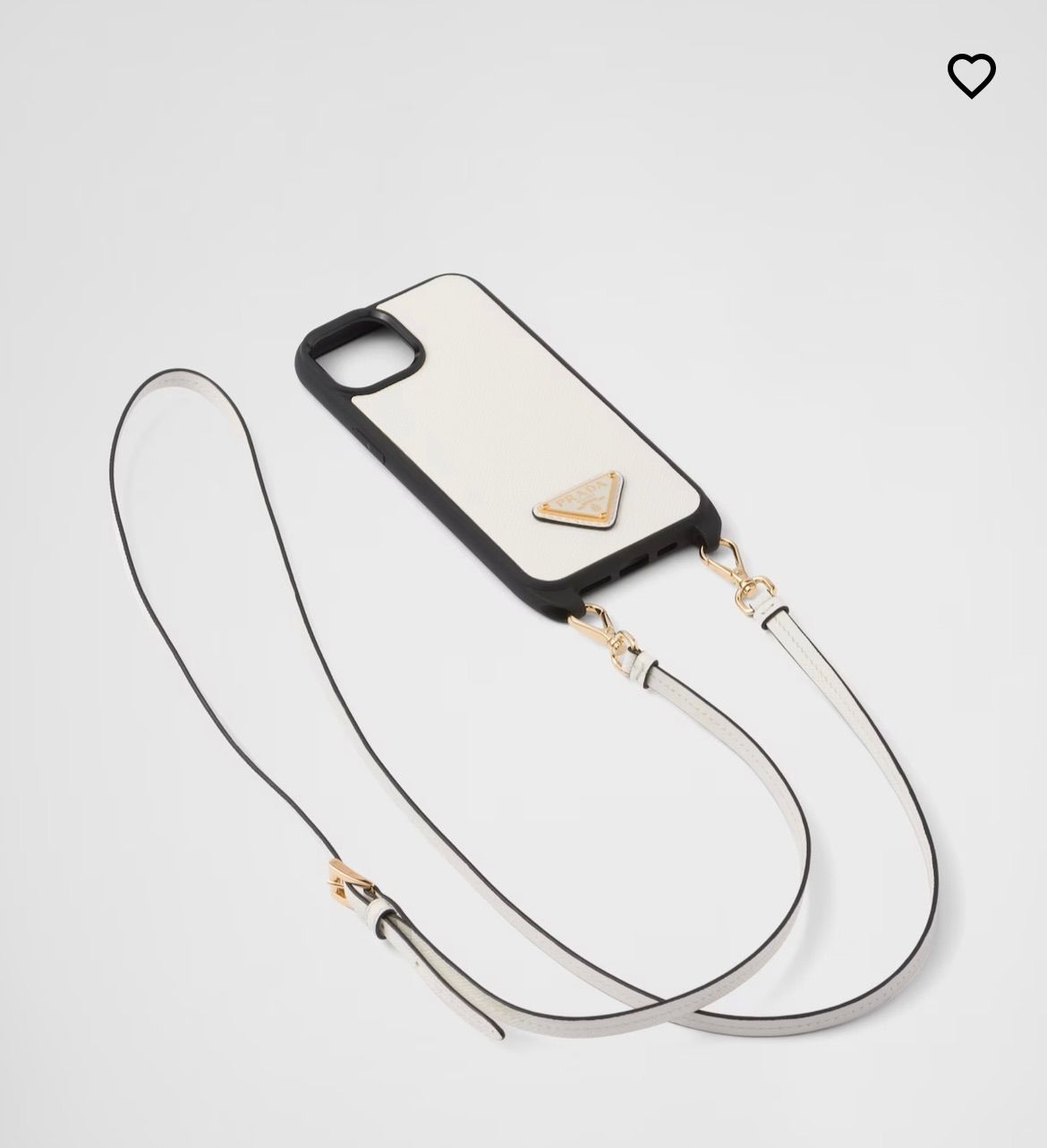 新品 PRADA プラダ サフィアーノレザー iPhone14pro用カバー iPhoneケース ホワイト