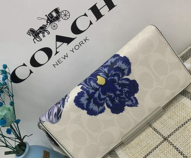 コーチ 財布 COACH 長財布 チョークマルチ×ペリウィンクル シグネチャー カフェ ファセット プリント アコーディオン アウトレット レディース  ブランド 花柄 プレゼント ギフト ファッション 新品 未使用 F6656 174A - メルカリ