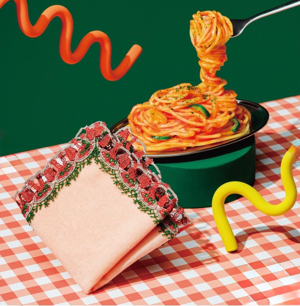 ねこりん堂 近沢レース. シーズンタオルハンカチ/ナポリタン（グレー