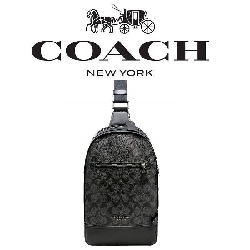 コーチバッグ＞COACH/コーチバッグ ボディーバッグ F37573 チャコール×ブラック クロスボディー ショルダーバッグ グラハムパック 斜めがけ バッグ アウトレット品 紙袋付属 新品未使用 - メルカリ