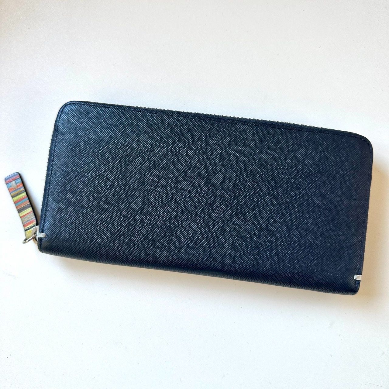 未使用保管品✨ポールスミス　折り財布　ジップストローグレイン2 紺　付属品 Paul Smith ジップストローグレイン 2つ折り財布