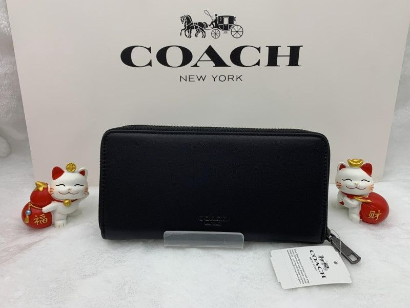 COACH コーチ 長財布 財布 ブラック黒 パックマン コラボ レザー ...