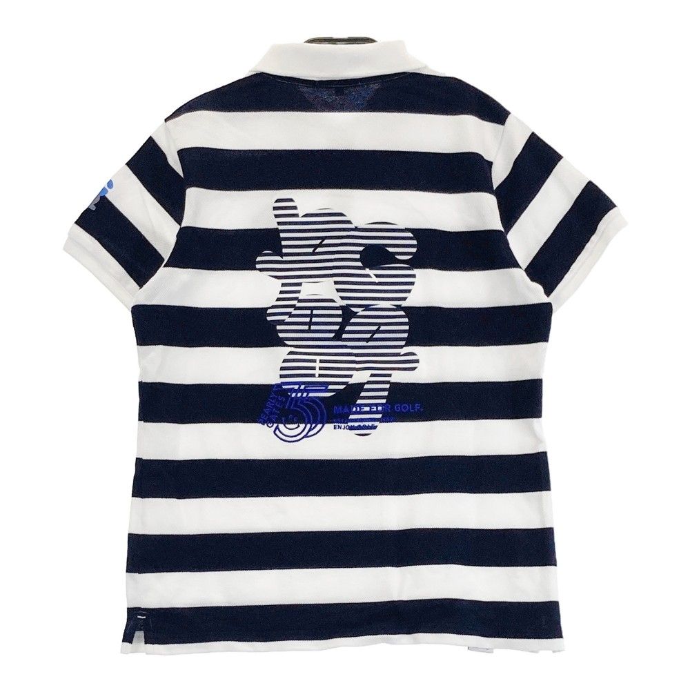 サイズ 2 PEARLY GATES パーリーゲイツ 35周年 2025年モデル 半袖ポロシャツ ニコちゃん ボーダー柄 ホワイト系 240101275830 ゴルフウェア レディース ストスト