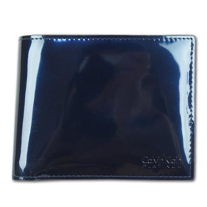 未使用】Calvin Klein Platinum 二つ折り財布 ネイビー - 折り財布