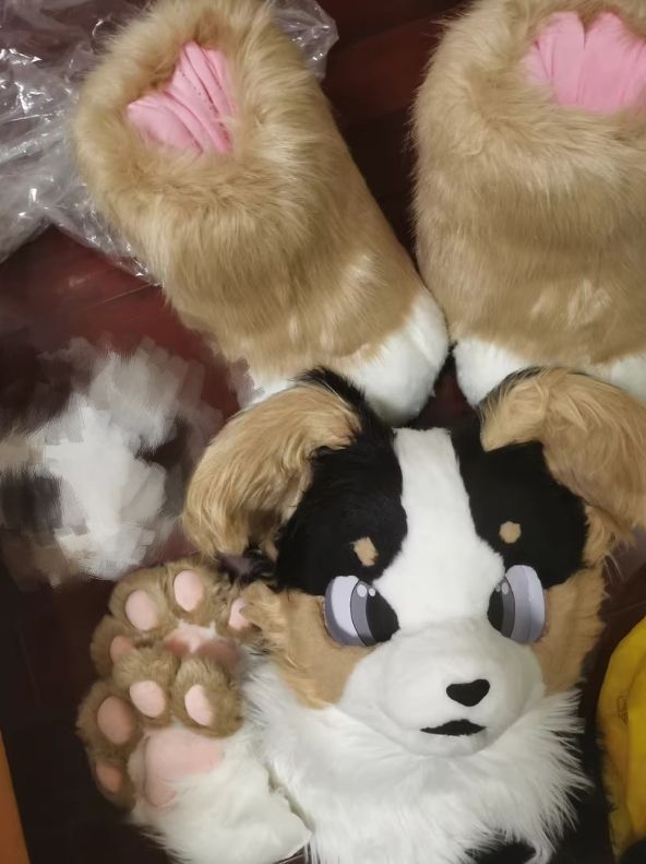 ファースーツ 着ぐるみセット NO.83 犬 ブラウン ケモノ ファースーツ 全頭ヘッド ぬいぐるみ コスプレ コスチューム kigurumi