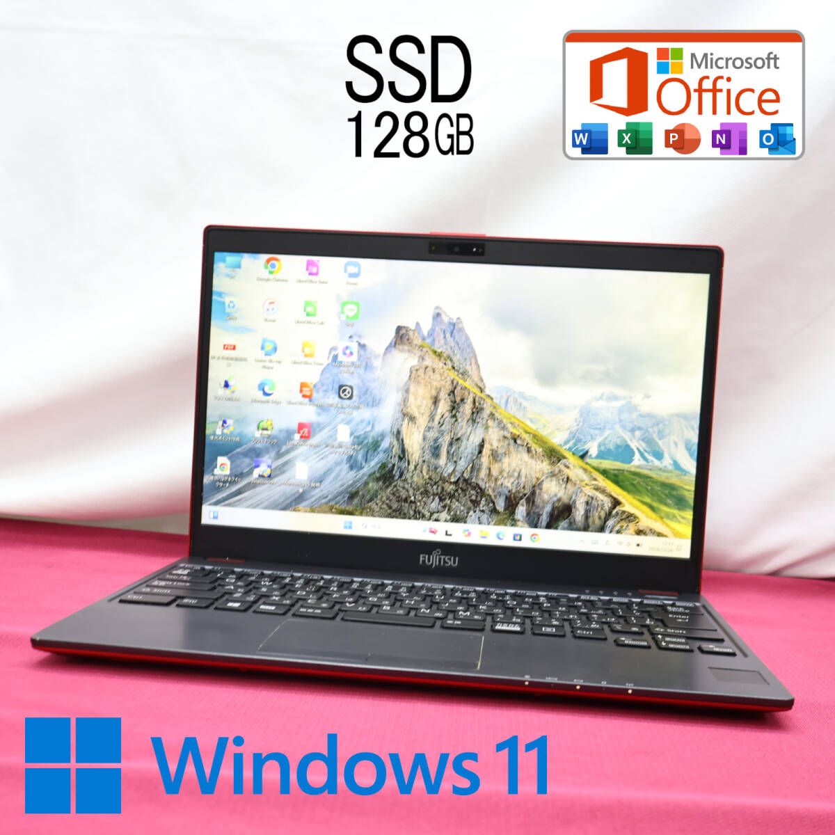 美品 新品SSD128GBFMV LIFEBOOK C0700B Bluetooth 高解像度 Celeron 3865U Win11 MS Office 中古品 ノートパソコンP83698