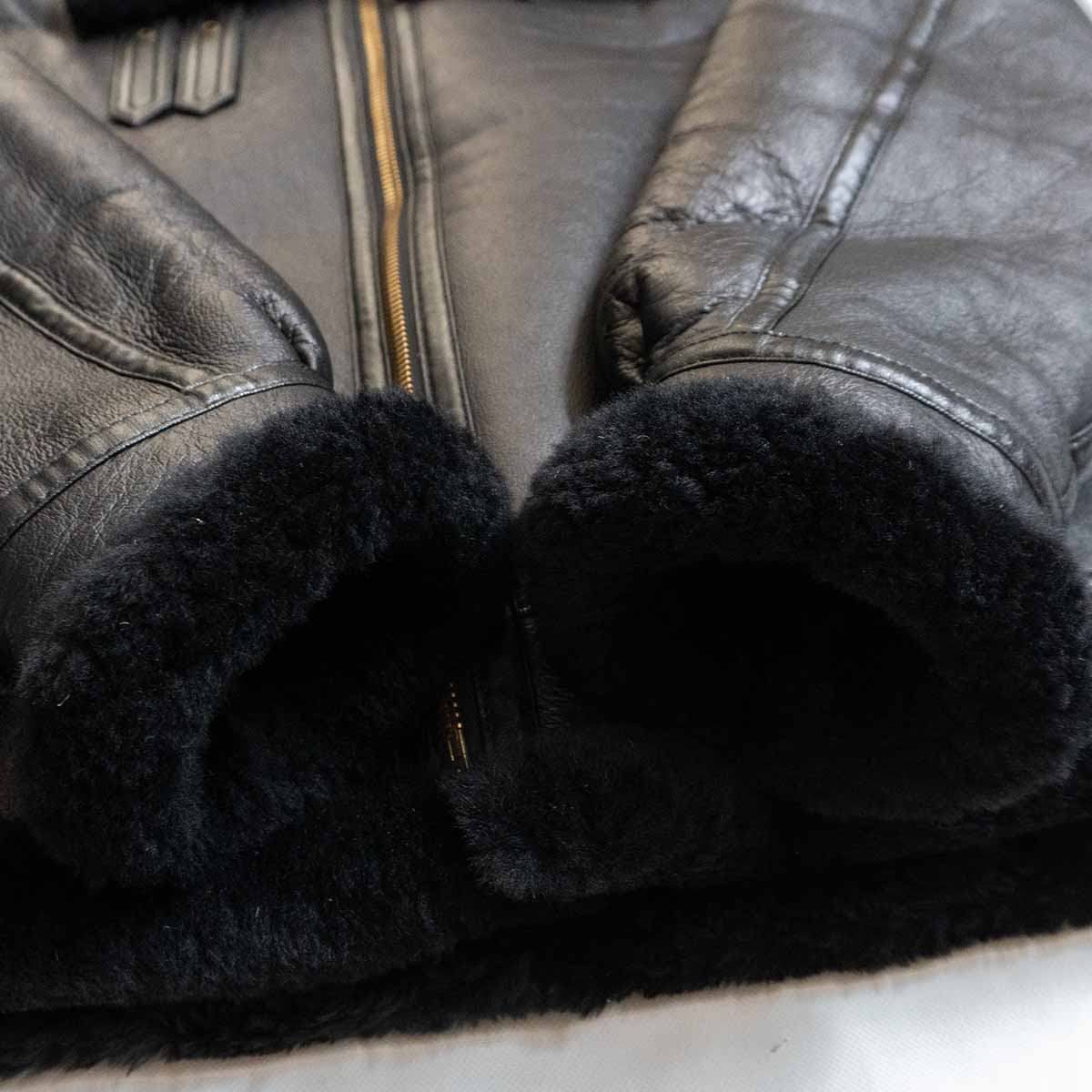 美品 モーガンプロダクションズ ムートンボンバージャケット B-3 ブラック