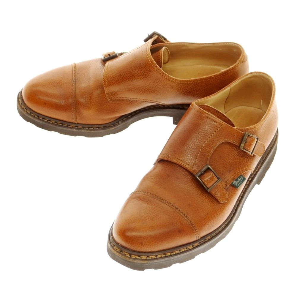 パラブーツ Paraboot WILLIAM ダブルモンク ドレスシューズ ライトブラウン サイズ8 メンズ