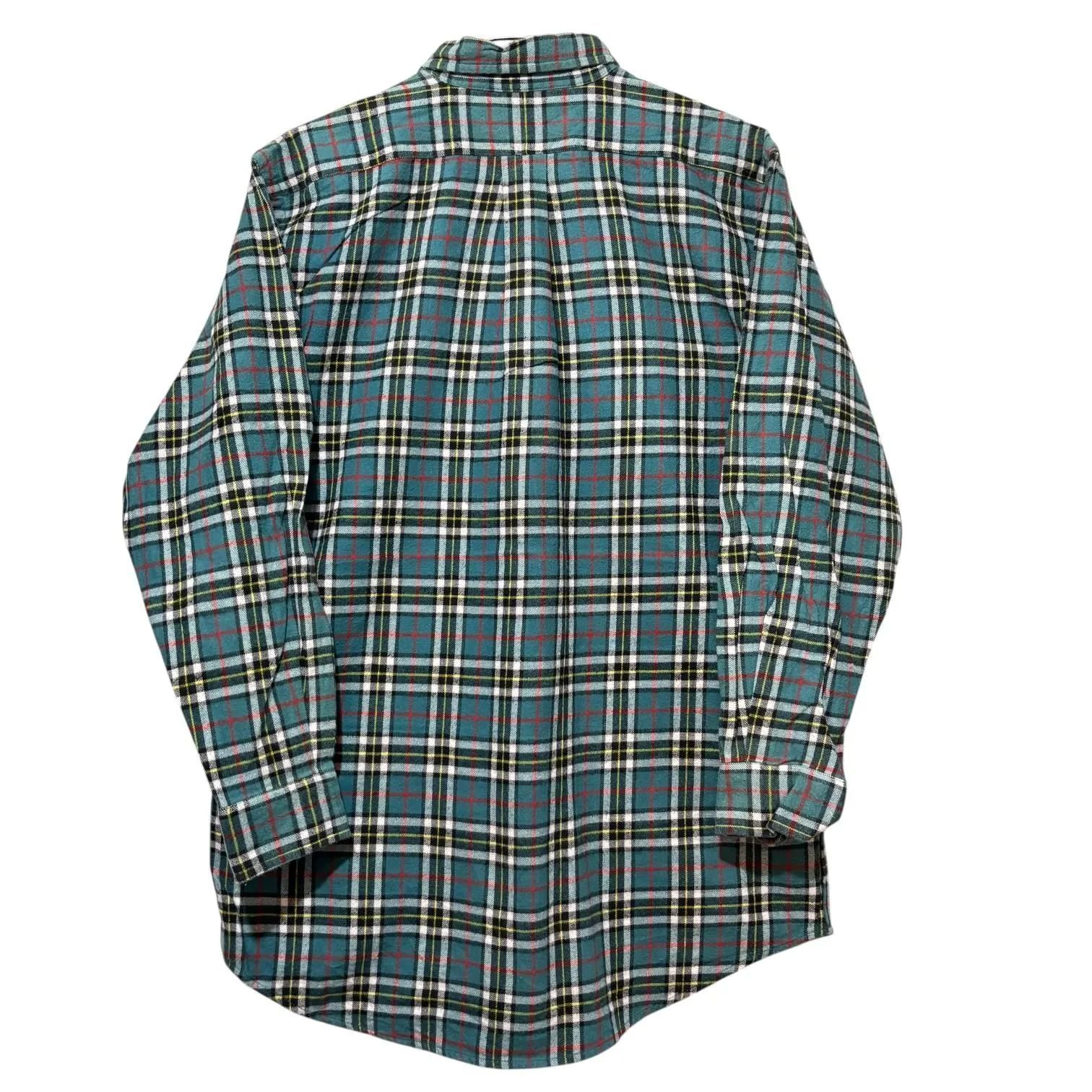 RALPH LAUREN BLAIRE LIGHT FLANNEL SHIRT M ラルフローレン ライト ネルシャツ 青緑 古着