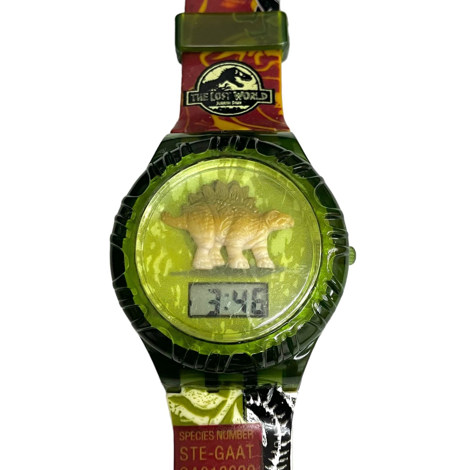 【ヴィンテージ⭐️ロストワールド】 90s Jurassic Park The Lost World wrist watch ジュラシック パーク  ウォッチ　 ステゴサウルス　 1997年製 　バーガー キングおもちゃシリーズ （AYA）