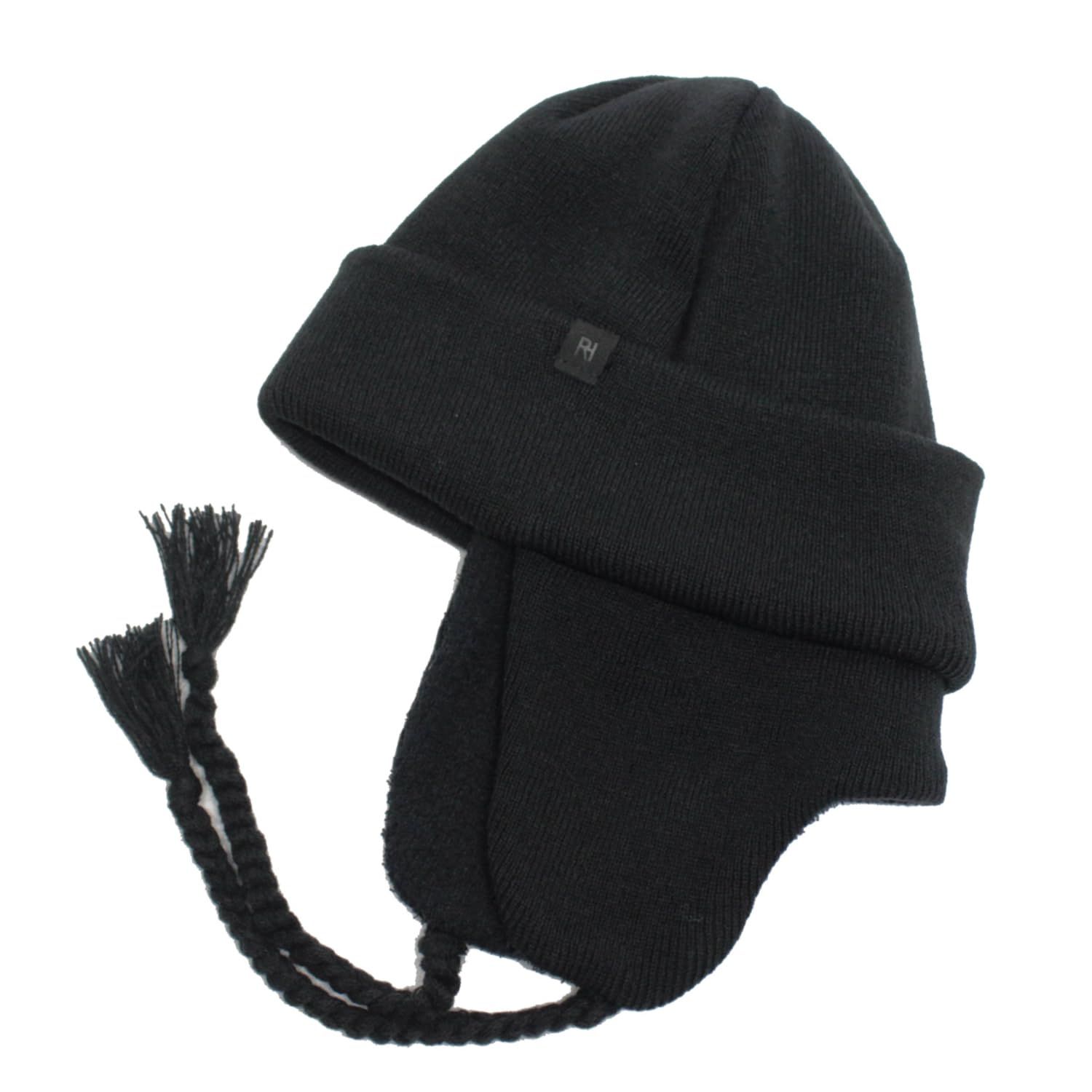 ワッチ 裏ボア ニット 耳付き フライト フライトワッチ ニットキャップ WATCH ニットワッチ KNIT ニット帽子 FLIGHT ニット帽 [レックハッター] フライトキャップ