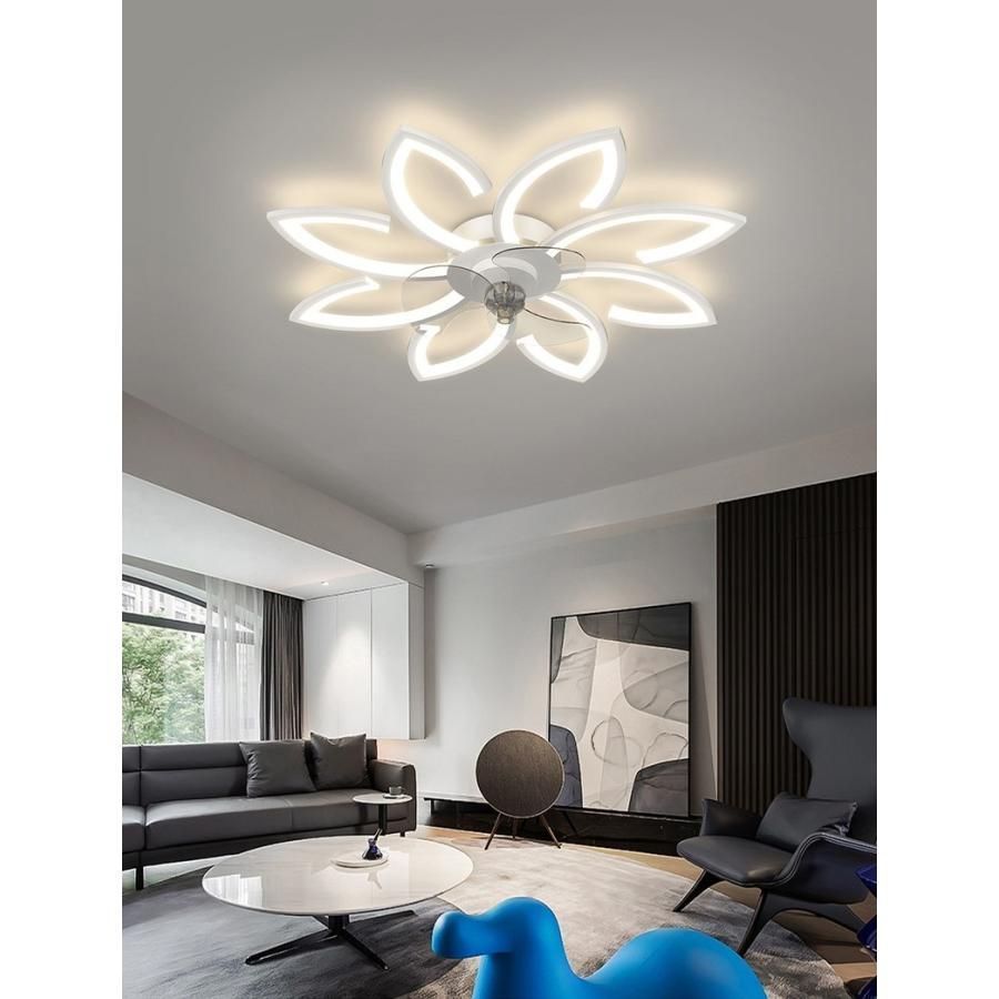 シーリングファンライト LED電球 おしゃれ 薄型 5~14畳 照明器具 dcモーター サーキュレーター 調光調色リモコン APPアプリ操作 大風量扇風機 天井ランプ 6階段