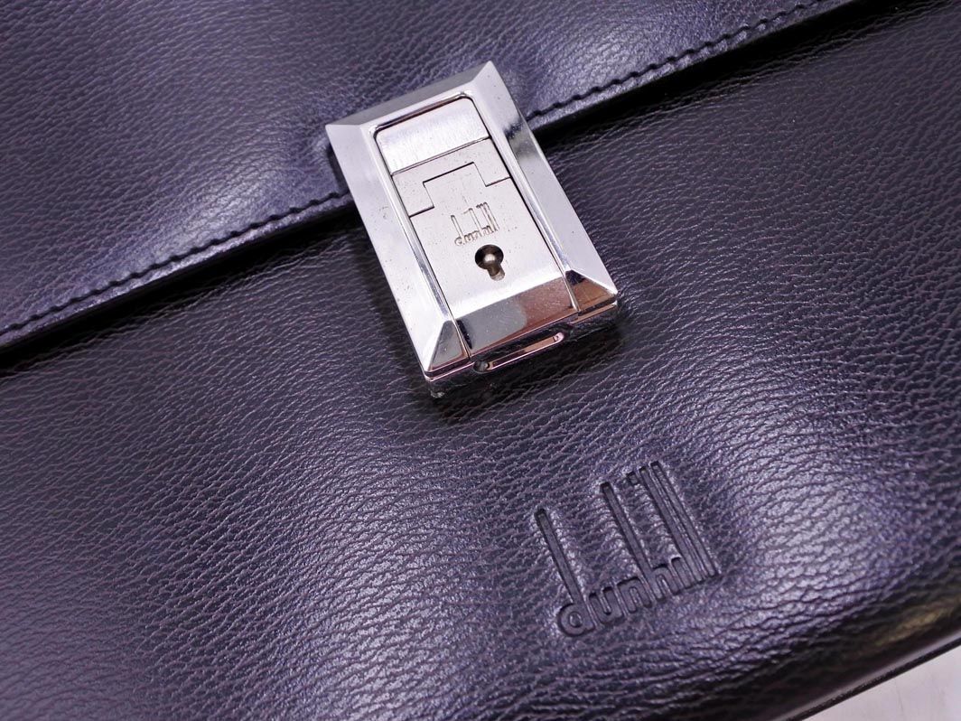 ダンヒル　dunhill クラッチバッグ　セカンドバッグ　レザー　黒　鍵付 美品 dunhill ダンヒル 本革 レザー クラッチ バッグ 黒