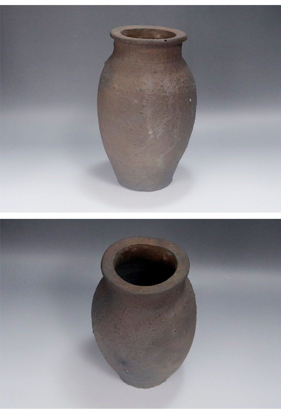 源・M》18世紀 南蛮(琉球南蛮) 焼き締め 時代物 花入/黒田陶々庵
