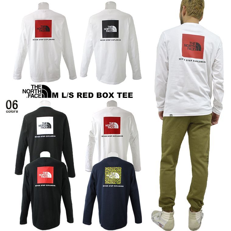 海外限定 THE NORTH FACE ノースフェイス L/S RED BOX TEE 国内発送