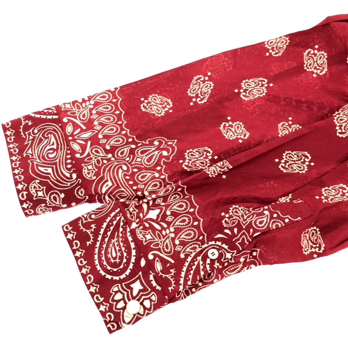 GUCCI / グッチ/283156 z3360/長袖シャツ/38/コットン/レッド/総柄 GUCCI グッチ ペイズリースリムコットンシャツ 283156 Z3360 レッド 42