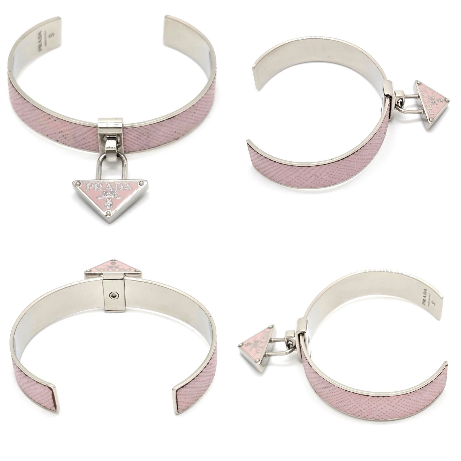 PRADA プラダ 1IB375 トライアングルロゴチャーム バングル S