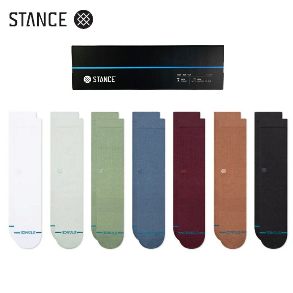 STANCE 7 DAYS A WEEK PACK ソックス ボックス7足セット 靴下 CREW SOCKS BOX SET スタンス サイズL 25.5-29.0cm