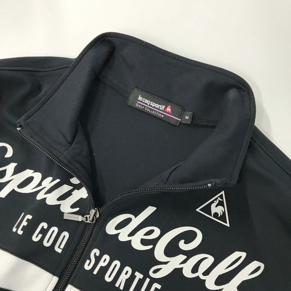 ルコックゴルフ◆ジップアップ ジャケット ブラック Mサイズ le coq sportif ルコック メンズ ゴルフウェア GOLF ストレッチ