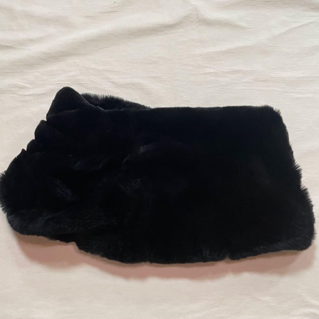 アルマーニの暖か毛皮リアルファー スヌード ブラック