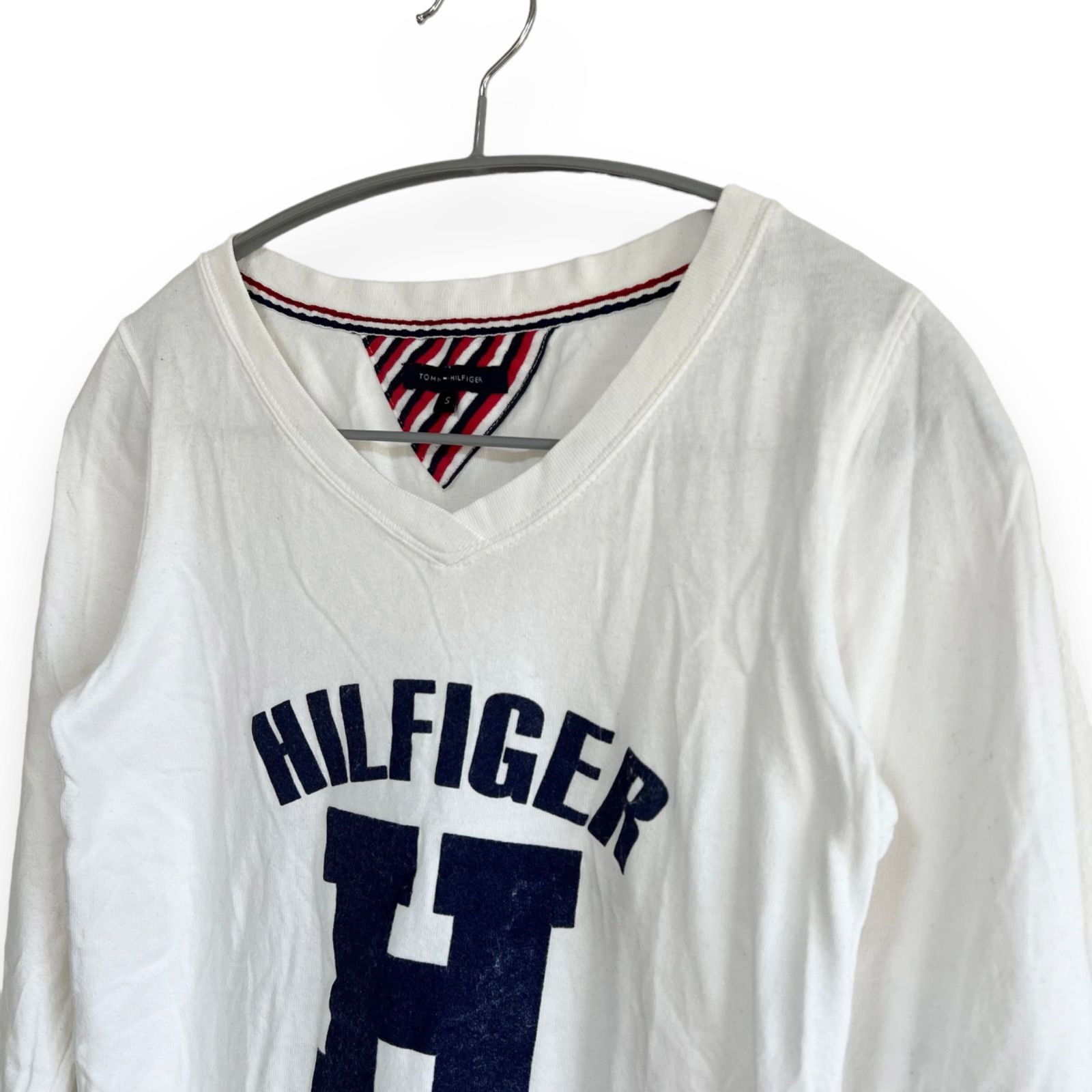 TOMMY HILFIGER トミーヒルフィガー 長袖 Vネック Tシャツ ロンT