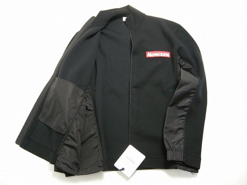 サイズS□新品 本物□モンクレール ナイロン切替 ニットジャケット 黒 