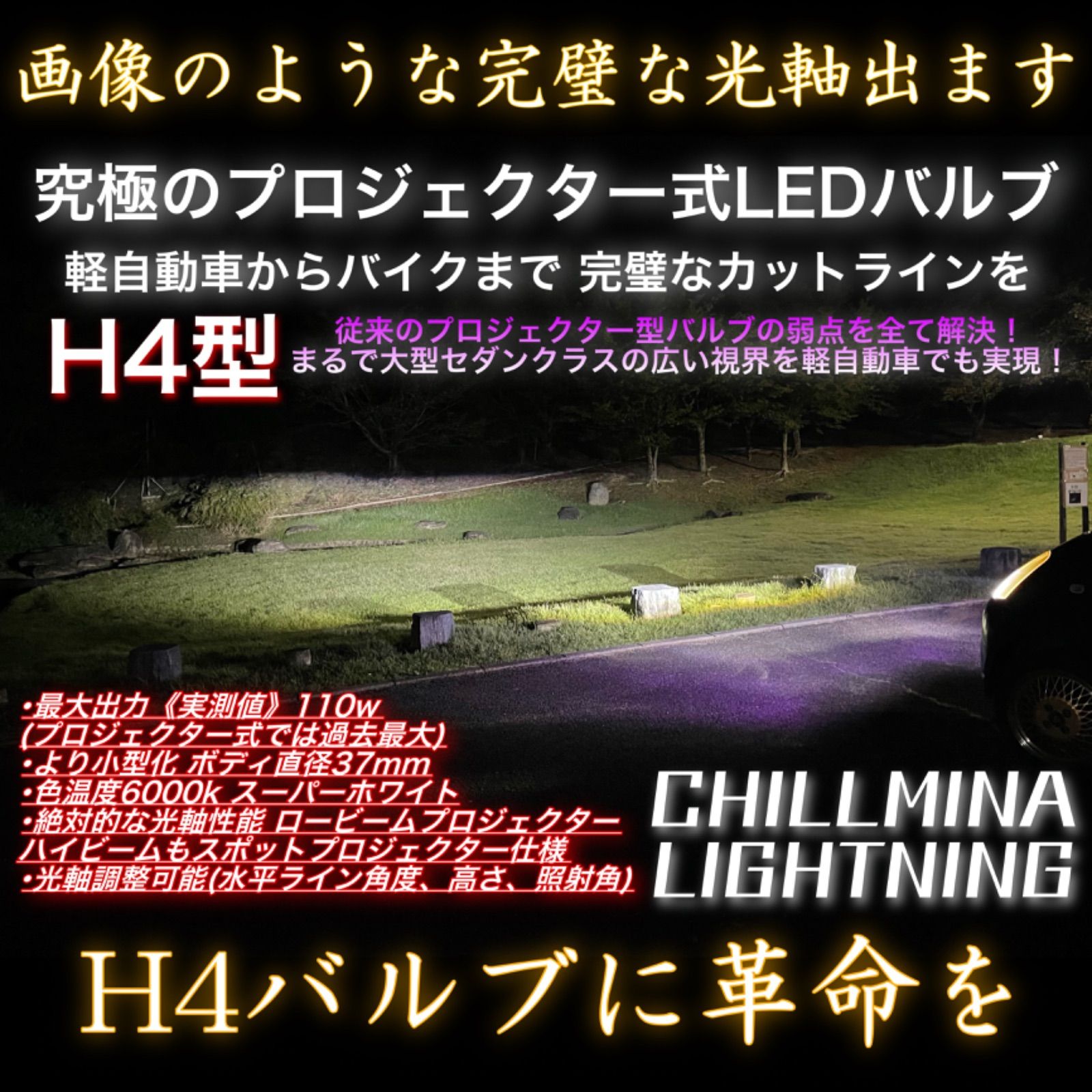 Y3PRO》H4 LED ヘッドライト プロジェクター型 カットライン出ます