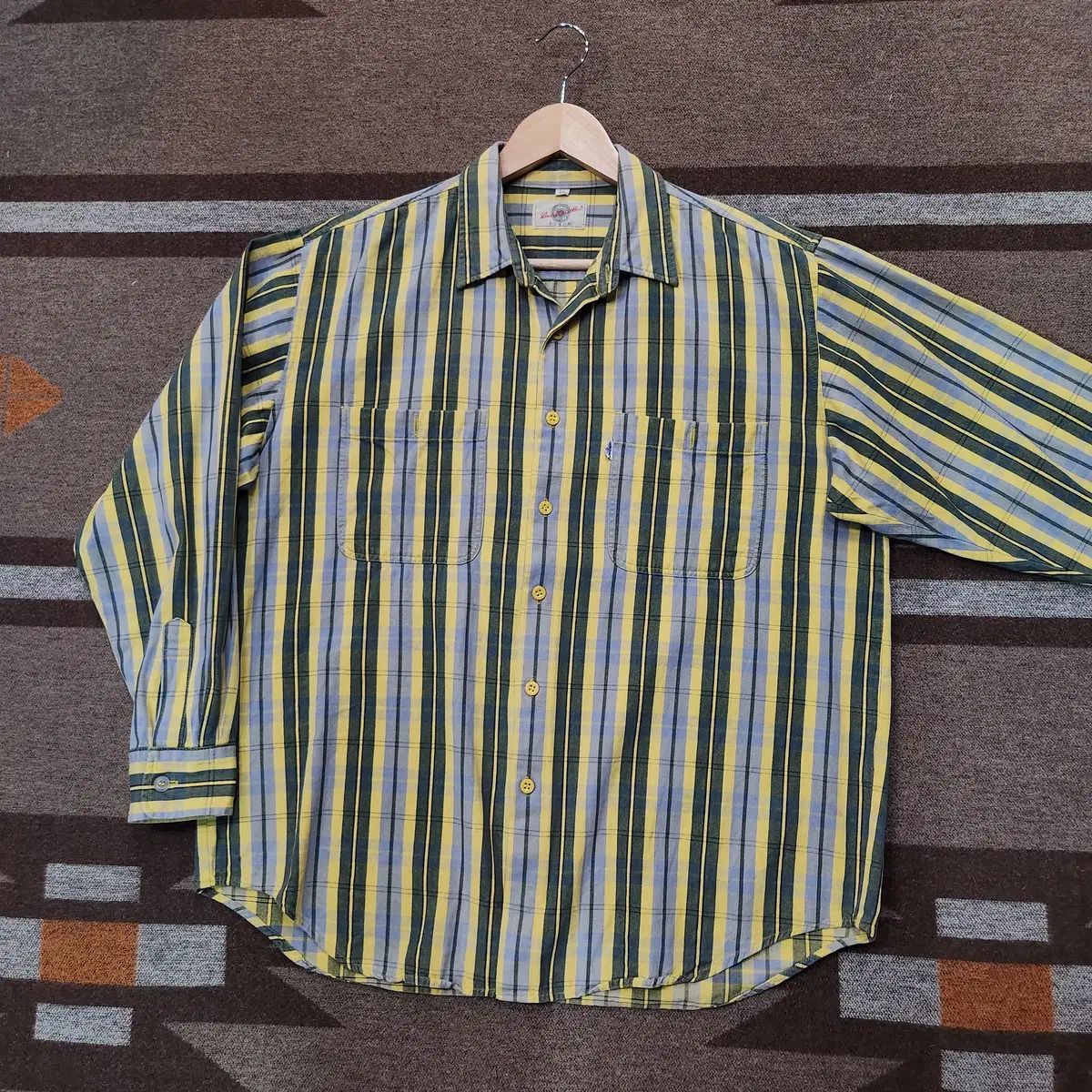 LEVI S リーバイス 90s コットン ストライプ シャツ L ハンジュ合計