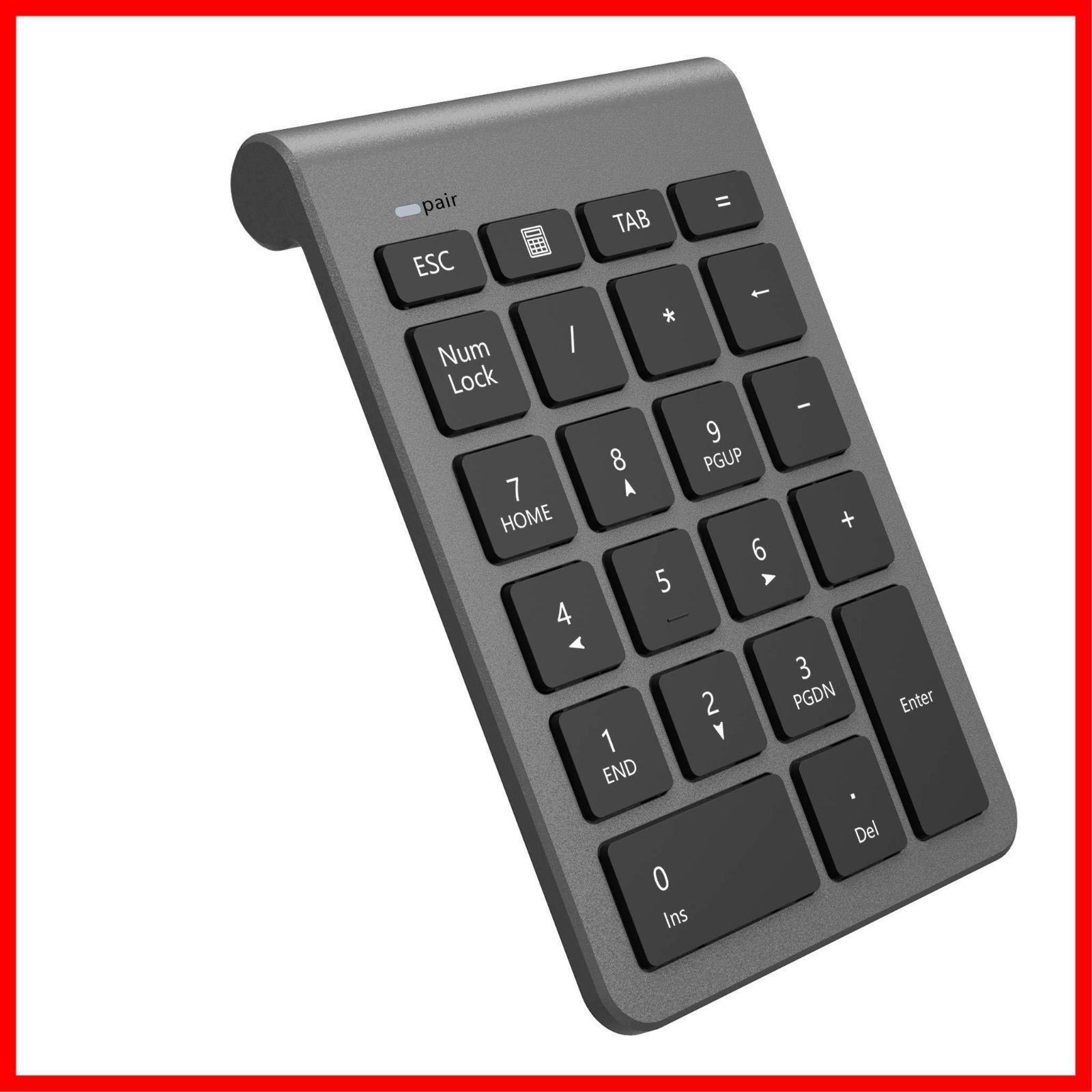 Bluetooth ワイヤレステンキー テンキー 無線 テンキー ブルートゥース 多機種対応 Tabキー付き 超薄型 Win/iOS/Linux 対応 持ち運び便利 スペースグレイ