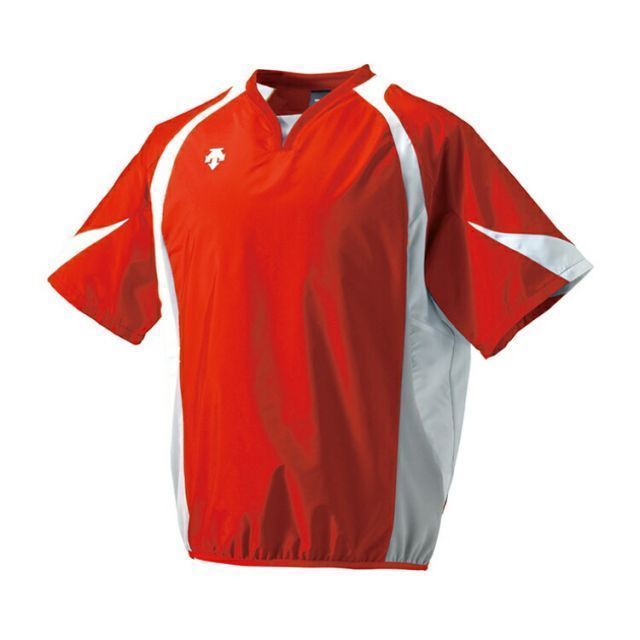 【大人気，セール】 DESCENTE デサント 半袖ウインドジャック レッドxホワイトxシルバー XOサイズ PJ-321B RDWH | スポーツ スポーツ用品 野球 ベースボール ベースボールウェア トレーニングウェア アウター 半袖 ウイ その他