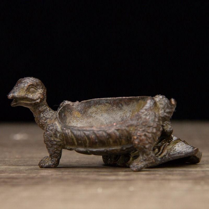 銅器 竜亀香炉 茶道香炉 香道具 装飾品 翳す 工芸品 置物