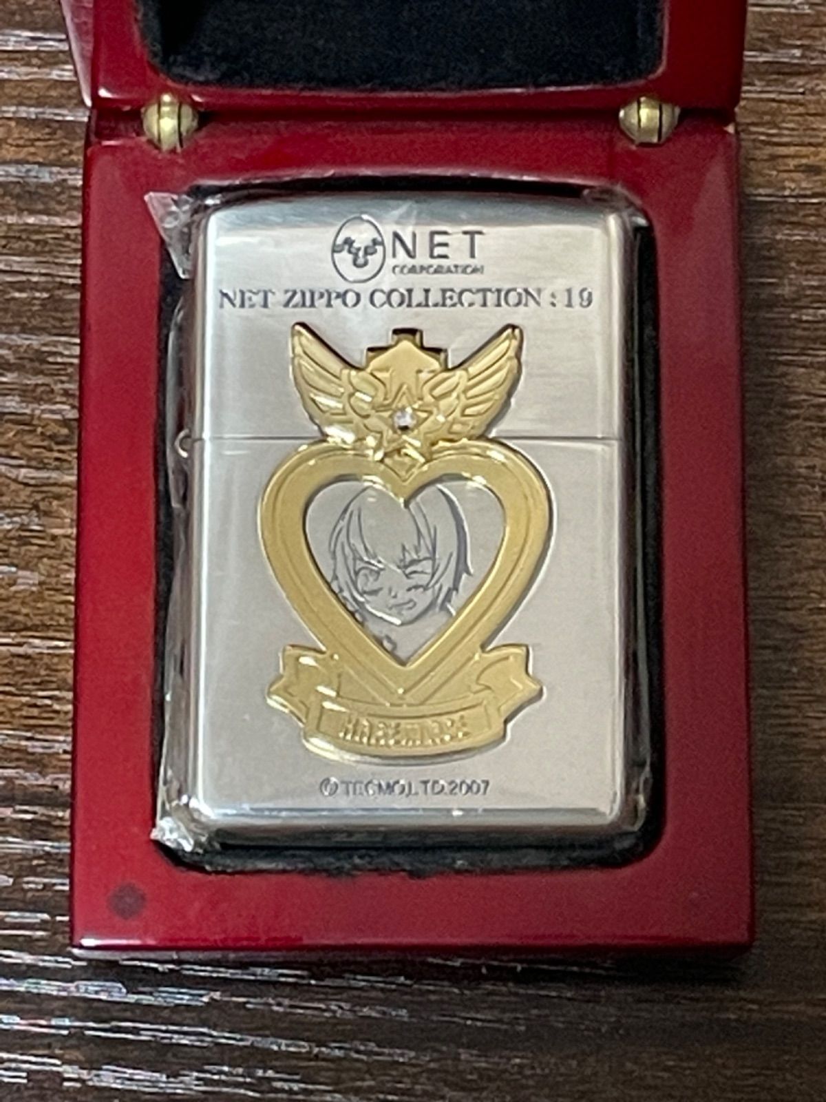 zippo HAREM ACE NET 立体メタル 限定品 ハーレムエース 銀仕上げ 2007年製 TECMO. LTD.2007 スワロフスキー シリアルナンバー NO.0417 専用ケース 保証書