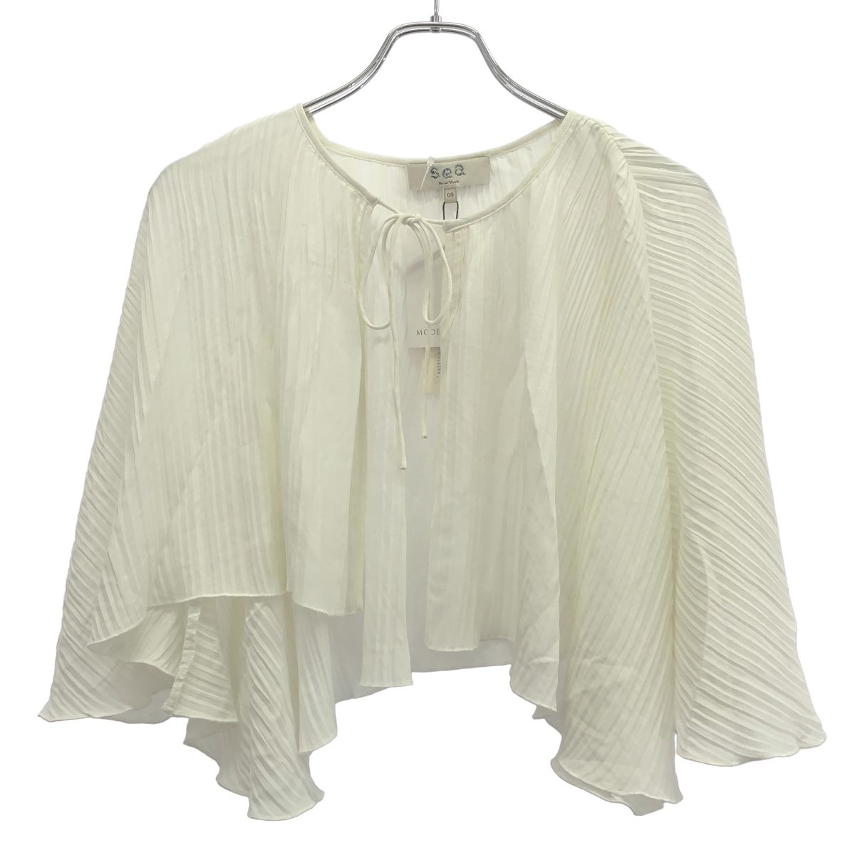 Sea New York シーニューヨーク 25SS Delilah Pleated Cupro Cape Blouse ケープブラウス  ホワイト OS Sea New York シーニューヨーク 25SS Delilah Pleated Cupro Cape