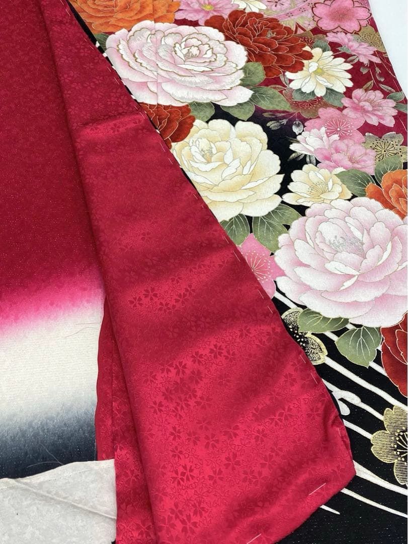 振袖 仮絵羽 正絹 未仕立て品 八掛付き MOK575 - メルカリ