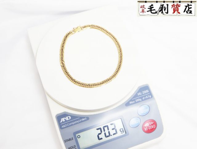 長期保管品 AHKAH K18YGサファイア アンクレット 長期保管品 AHKAH