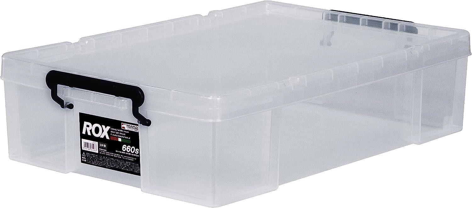 【数量限定】衣装ケース クローゼット プラスチック 押入れ コンテナボックス 幅44×奥行66×高さ16.5cm クリアケース ロックス ROX 日本製 耐久性に特化した収納ボックス 660S 天馬