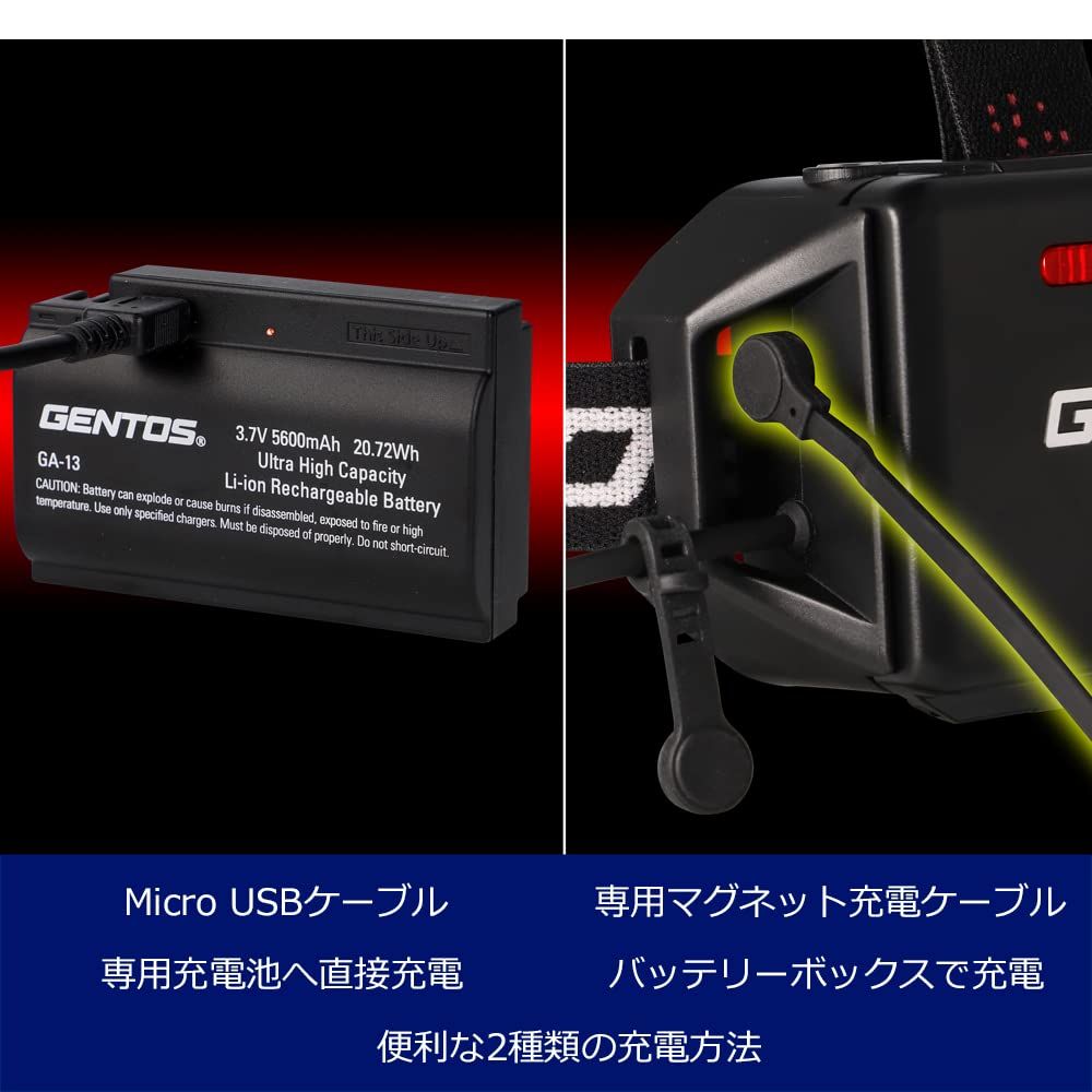 Ｙ【とにかく明るい‼光量調整式‼】GENTOS GH-103RG ヘッドライト TR GENTOS Gシリーズ ハイブリッド式LEDヘッドライト 103RG