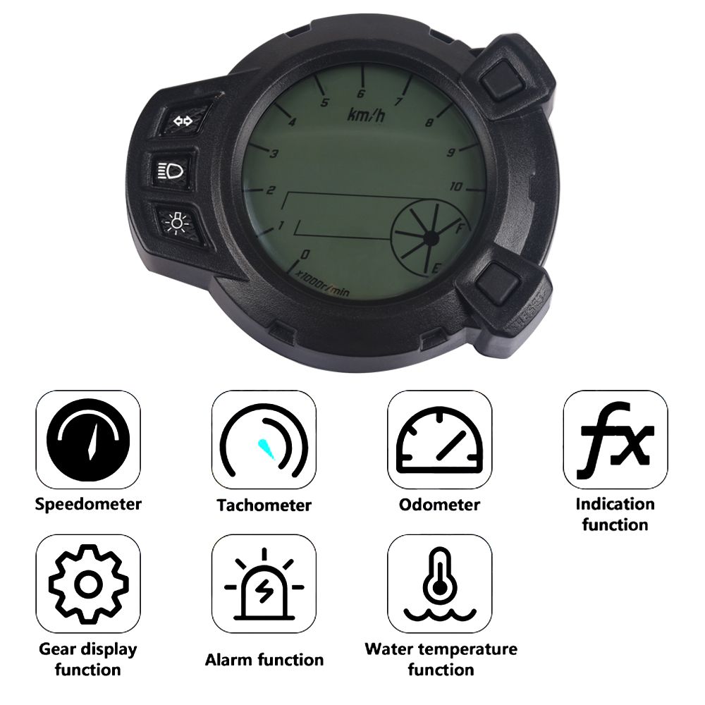 バイク 二輪 10000 RPM 7色 オイルレベル LCDデジタルインストルメント