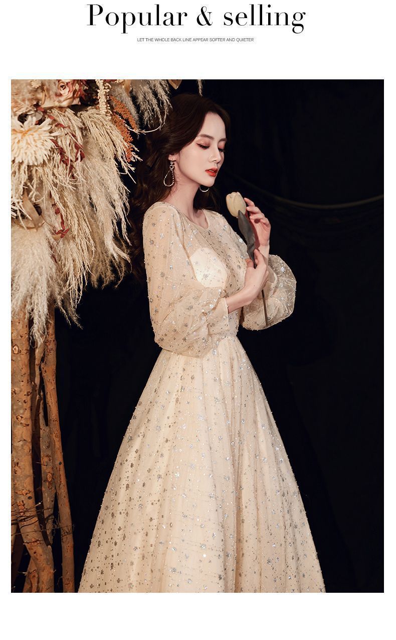 ドレス 大人 ピアノ 発表会 ロングドレス 演奏会 結婚式 合唱ドレス パーティードレス イブニングドレス 袖付き ワンピース お食事会 お呼ばれ 謝恩会 入園式 卒業式 入学式