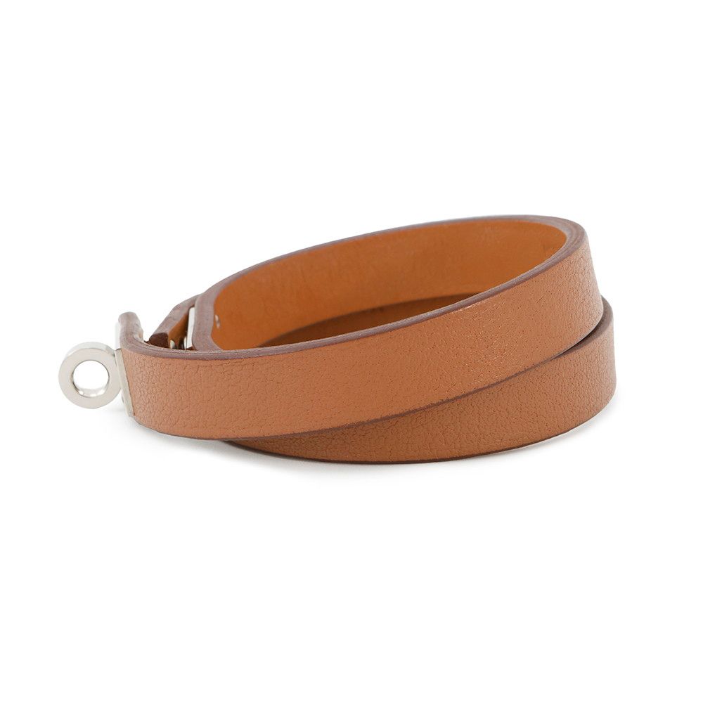 エルメス ブレスレット ケリー ドゥブルトゥール ゴールド シルバー金具 スイフト Y刻印 サイズT3 HERMES