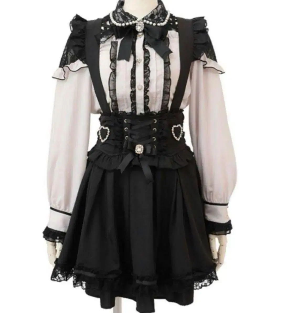 LIZ LISA リズリサ レースアップ ハート カシュクル 黒 スカート