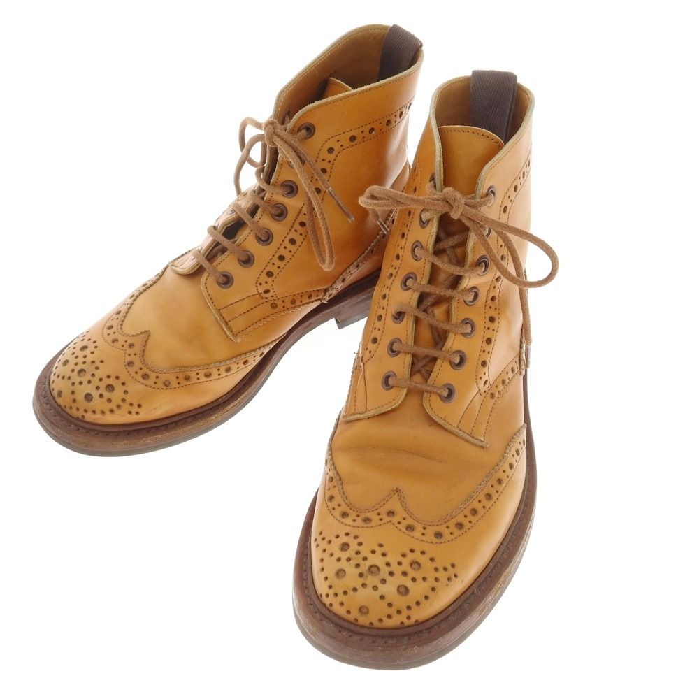トリッカーズ Tricker s M2508 ウイングチップ カントリーブーツ ライトブラウン サイズ6 メンズ