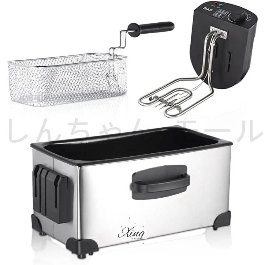 電気フライヤー ステンレス製 10L 卓上フライヤー 揚げ物器　家庭用 Amazon.co.jp: 業務用電気フライヤー 10L+10L 大容量 ステンレス