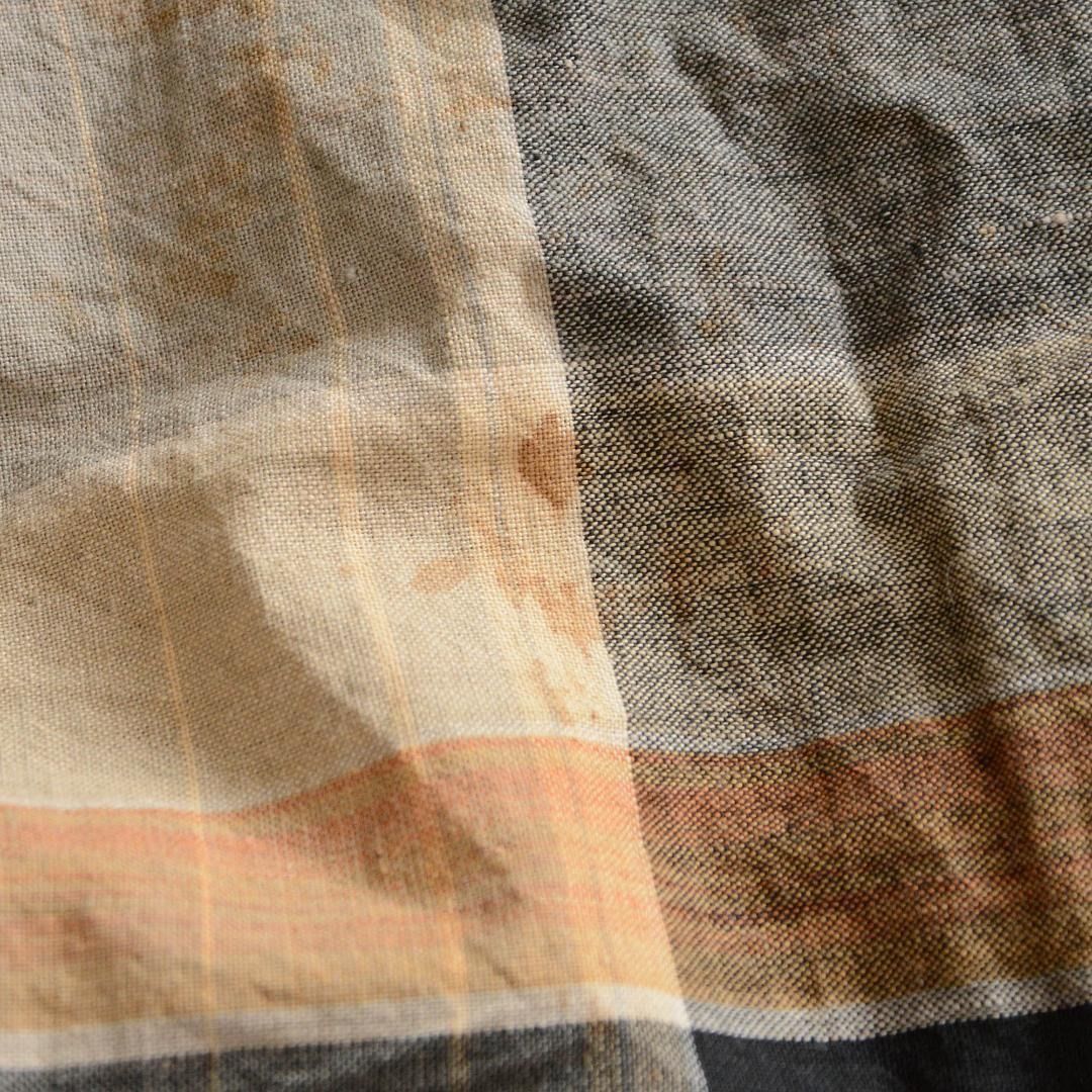 古布 木綿 布団皮 リメイク素材 格子模様 ジャパンヴィンテージ 昭和レトロ Japanese Vintage Cotton Futon Cover Fabric Checkered Cloth for Remake or Sewing Projects NEXPOTALLINN_EU