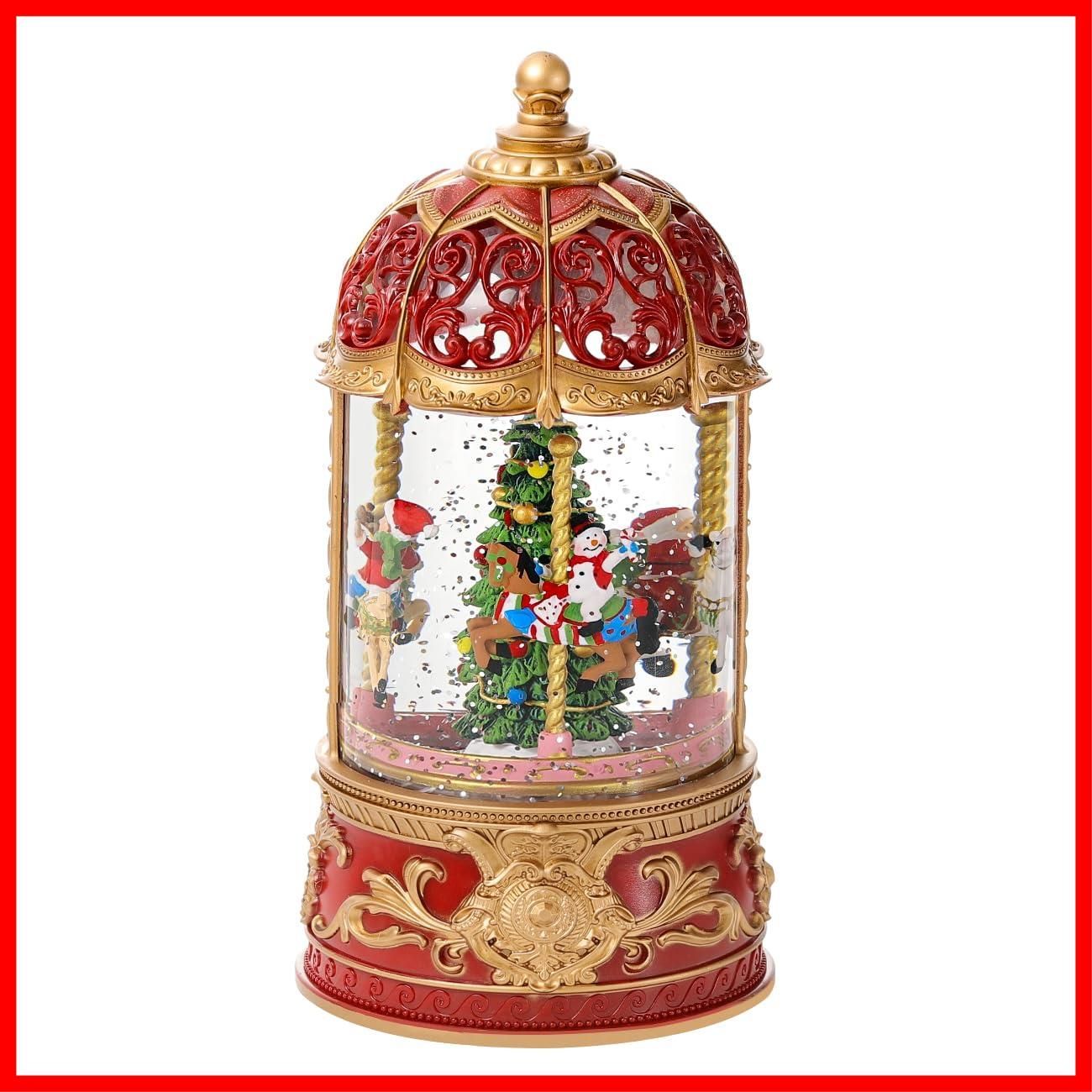 LEDライト内蔵 クリスマスツリースノーグローブ