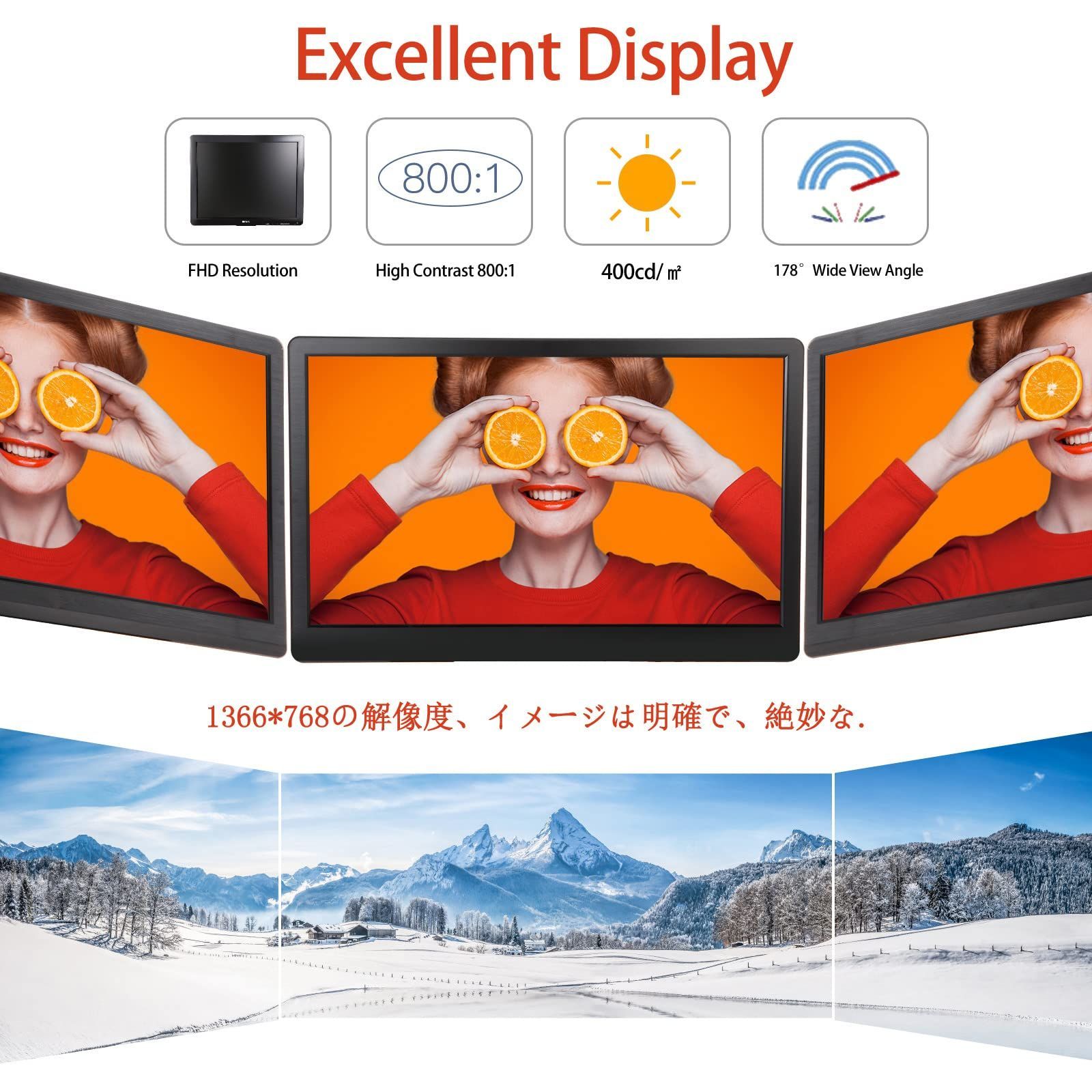 数量限定】15.6型インチ 防犯カメラ CCTVモニター LCD監視ディスプレイ