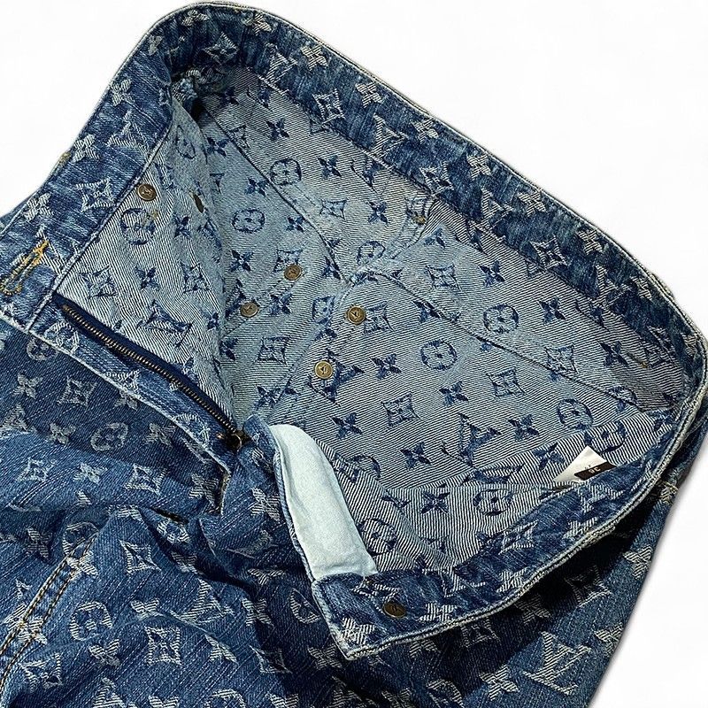 LOUIS VUITTON ルイ ヴィトン LV金具ロゴ モノグラム デニム