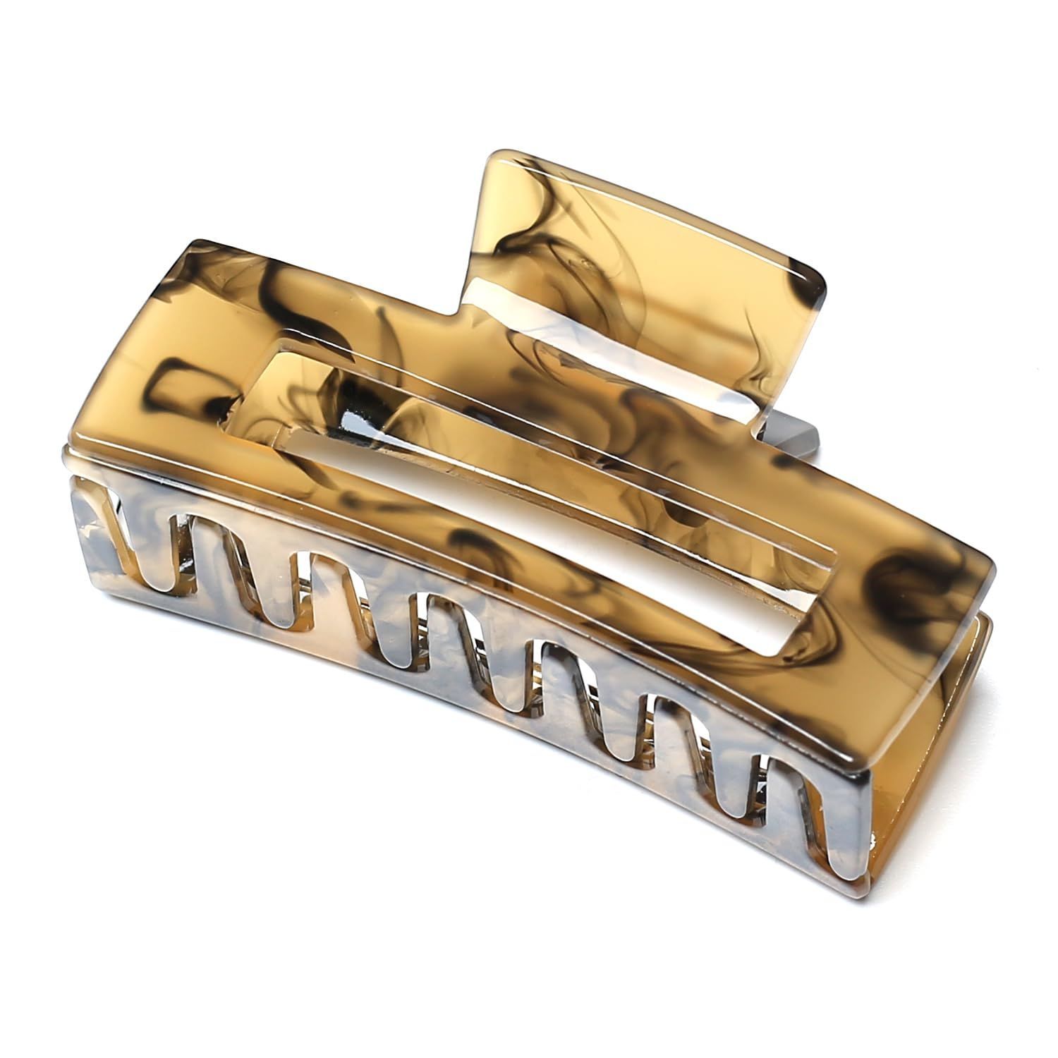 クリップ 黒 バンズクリップ 髪留め 強力 大人 ヘアクリップ ヘア ブラック おしゃれ 中くらい 韓国 レディース QinGoo 1本 7.4 4 cm Ink